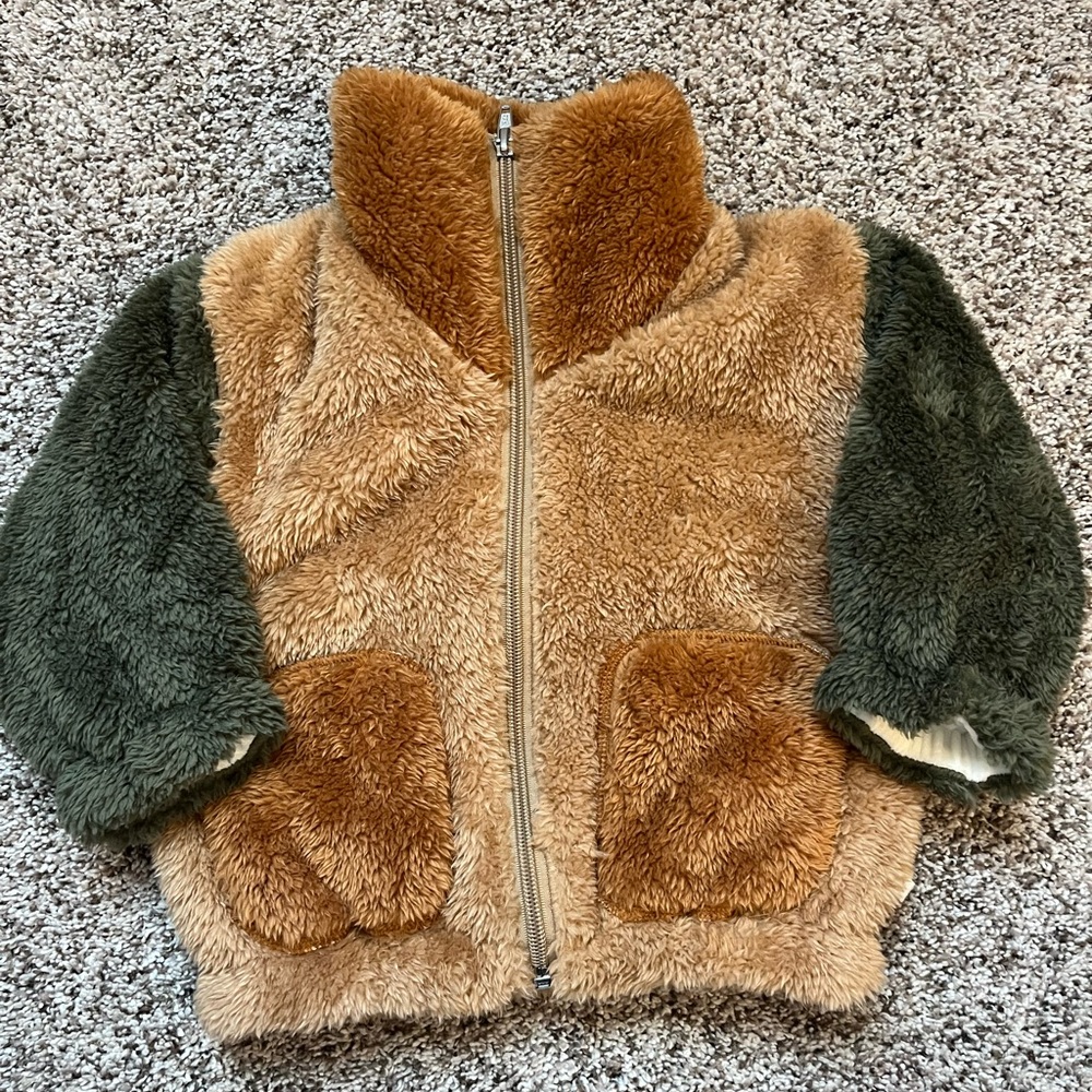 Cozy Kids Fleece Jacket - Brown and Green
